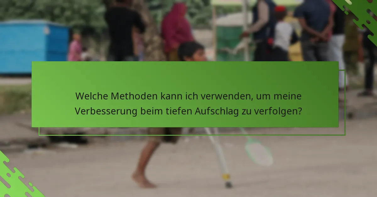 Welche Methoden kann ich verwenden, um meine Verbesserung beim tiefen Aufschlag zu verfolgen?