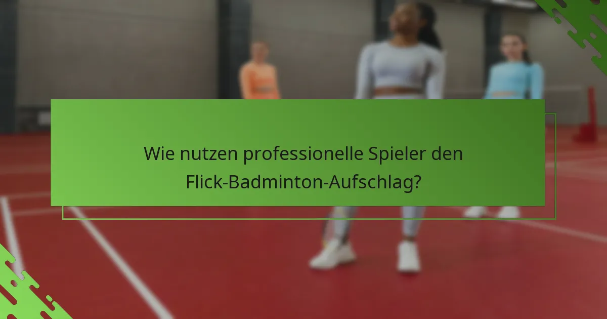 Wie nutzen professionelle Spieler den Flick-Badminton-Aufschlag?